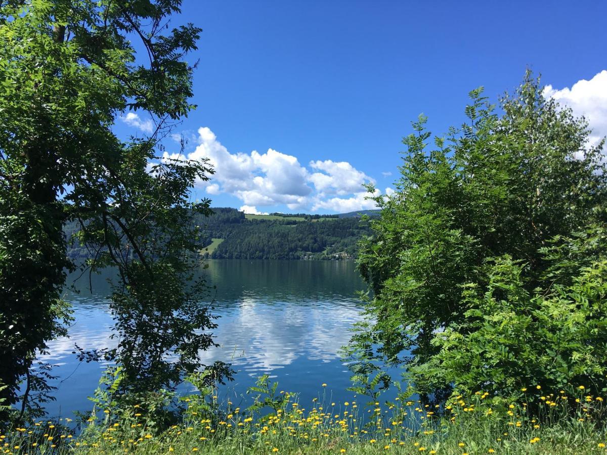 Appartement Zirbenduft Ferienhaus Fuenf Sinne Döbriach Exteriör bild